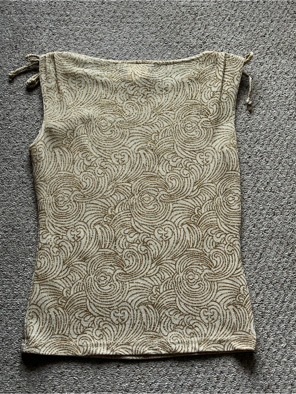 Garage Women's gold Patterned Tie-Shoulder Tank Top - Picture 2 of 3
